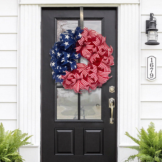 American Independence Day wreath door hanging Home fabric decorations Holiday window props 30CM ktclubs.com
