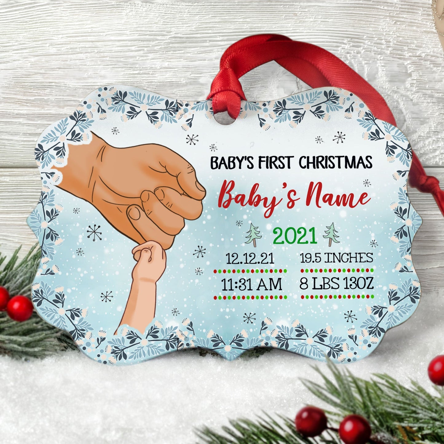 Baby's First Christmas - Personalized Aluminum Ornament - Christmas Gift For Baby