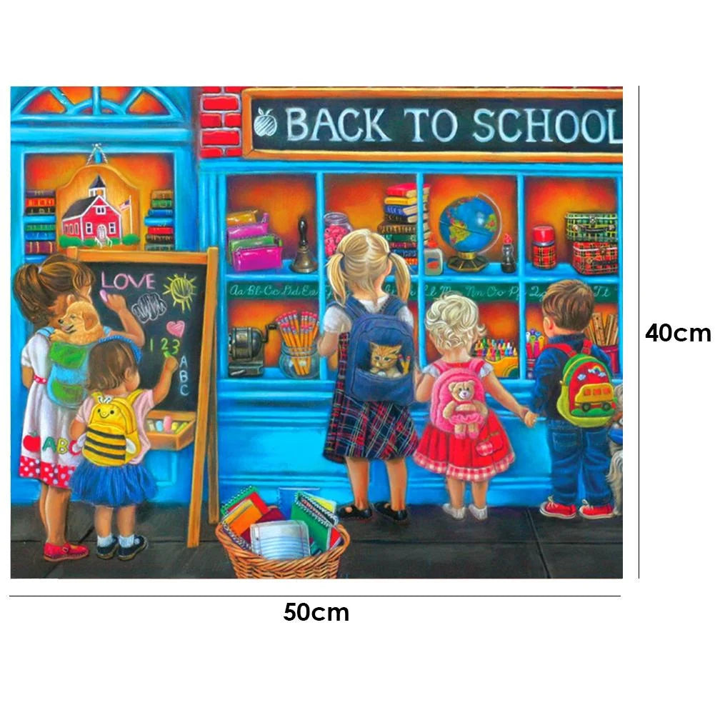 Back To School Season-Paint By Numbers 50*40cm ktclubs.com