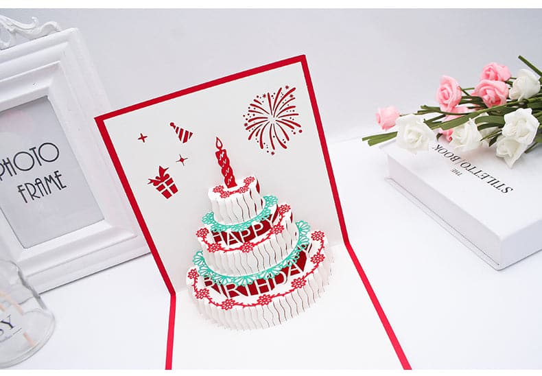 Birthday card can be customized text three-dimensional 3d creative handmade paper carving high-end employee business music card gift ktclubs.com