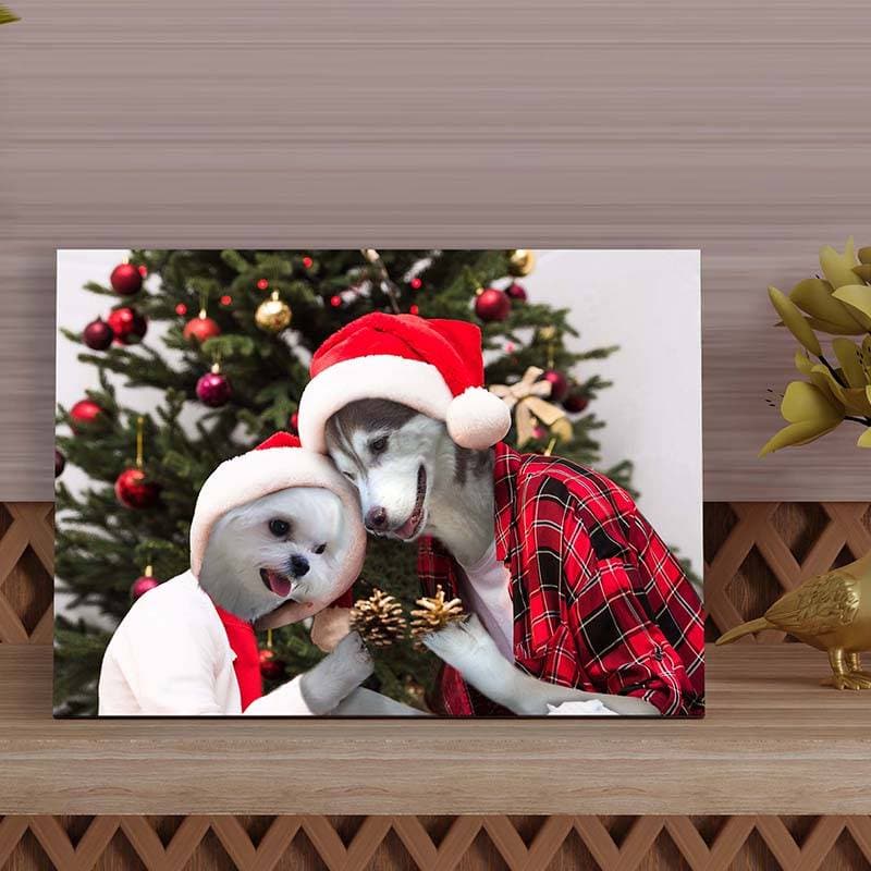 Cat Dog Pet Christmas Portraits Gift ktclubs.com