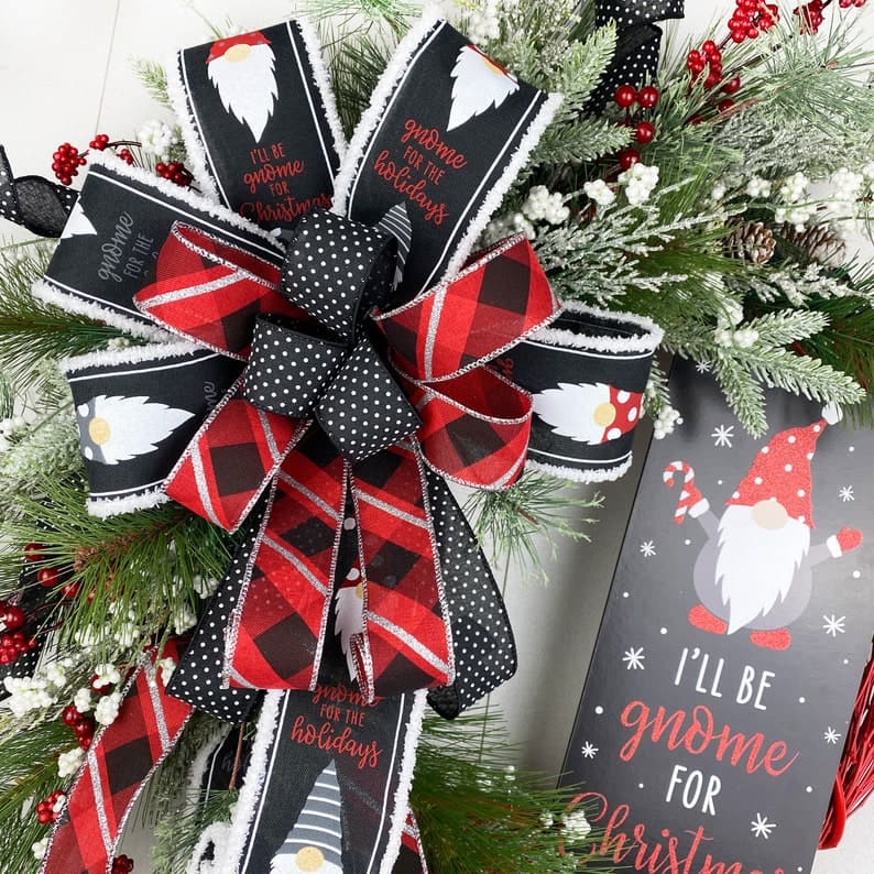 Christmas Wreath for Front Door, Holiday Decor Wreath, Gnome Christmas Wreath, Winter Wreath, Trendy Gnome Wreath, Painted Grapevine Wreath ktclubs.com