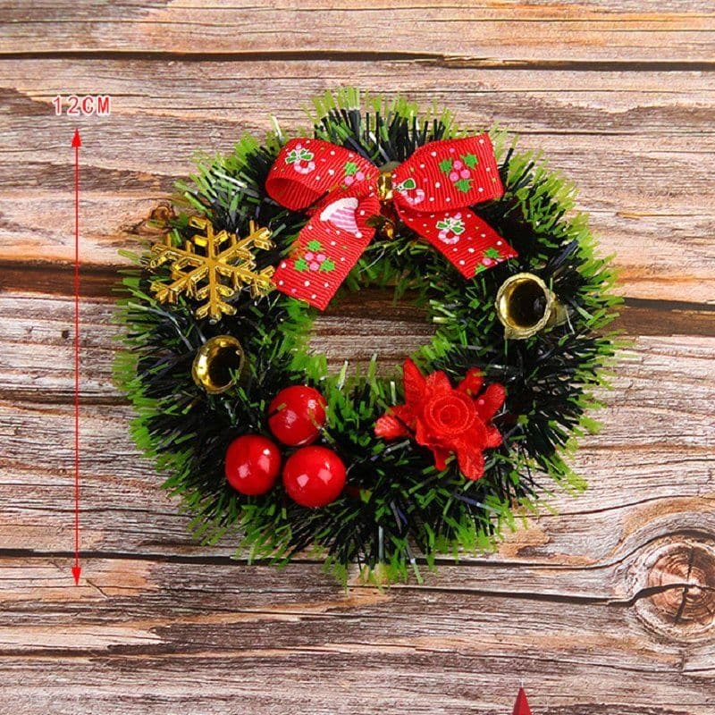 Christmas decorations 12cm Christmas wreath wreath of vines Christmas tree hanging mini wreath ktclubs.com