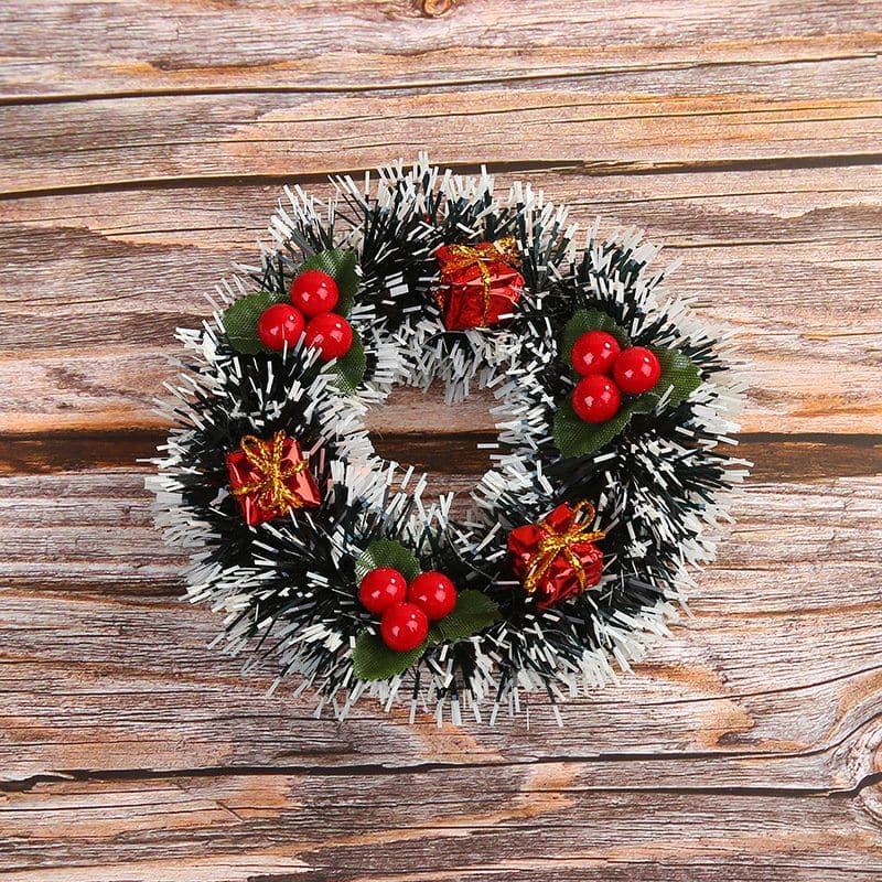 Christmas decorations 12cm Christmas wreath wreath of vines Christmas tree hanging mini wreath ktclubs.com
