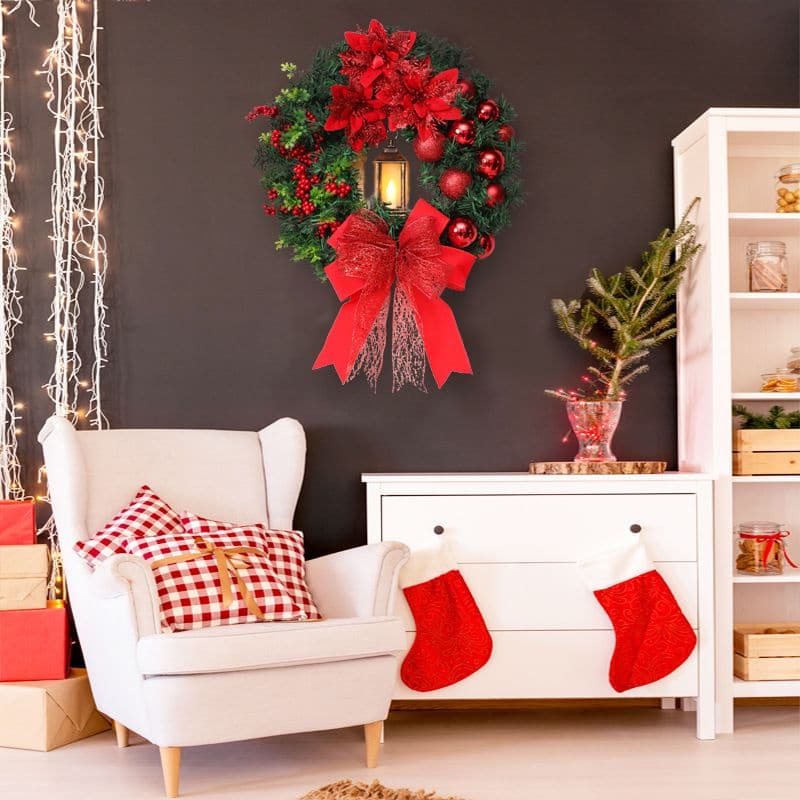 Christmas decorations hanging door hanging 40cm divine Christmas wreath hanging with lights ktclubs.com