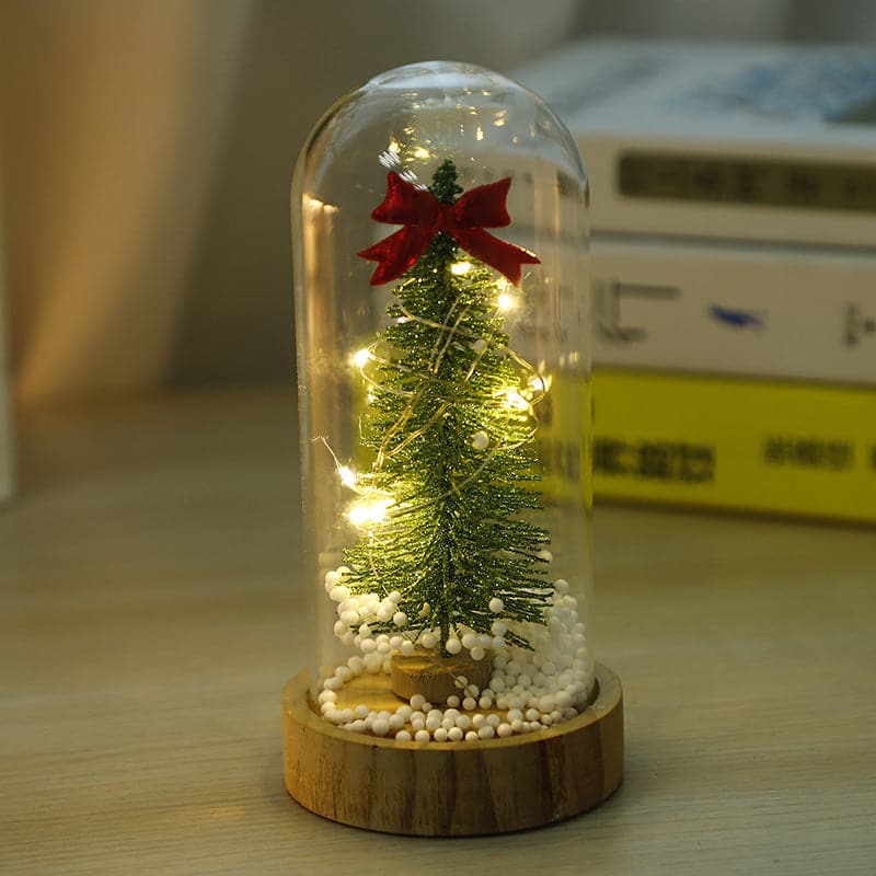 Christmas night light Mini Christmas tree glass cover holiday gifts ktclubs.com