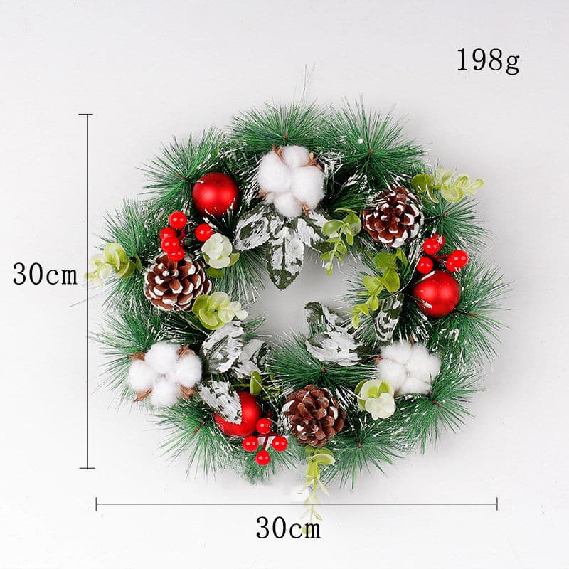 Christmas simulation pine cone wreath door hanging Christmas dead branch vine circle holiday pine needle wreath decoration supplies ktclubs.com