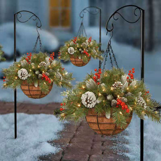 Christmas wreath baskets garlands Christmas Day decorations Christmas garlands artificial Christmas hanging baskets ktclubs.com