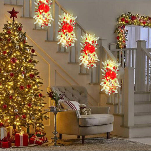 Christmas wreath wicker door curtain hanging home led light up staircase upside down decorative door hanging ktclubs.com