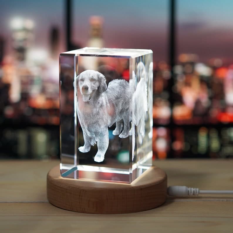 Custom 3D Crystal Photo Gift, Personalized 3D Photo Engraved Crystal Cube, Pet Loss Gift, Dog Portrait Custom, Christmas Gift, New Year Gift ktclubs.com