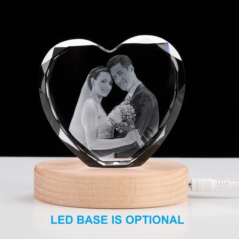 Custom 3D Crystal Photo Gifts, Personalized Crystal 3D Photo Heart, Laser Engraved 3D Crystal Picture, Custom Wedding Gift, Anniversary Gift ktclubs.com