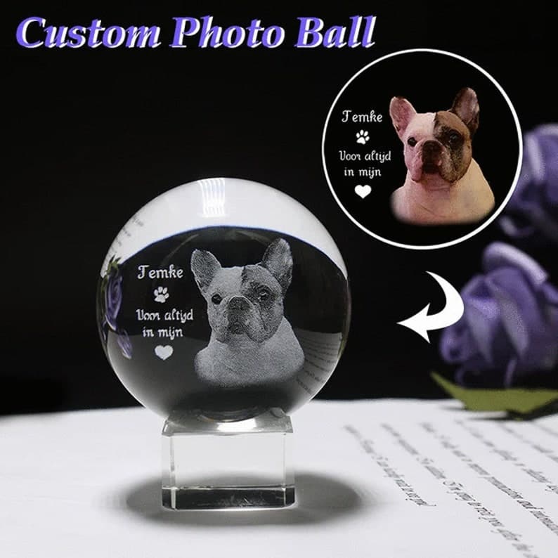 Custom 3D Photo Crystal Ball, Personalized Photo Crystal Sphere, Customized Photo , gift ktclubs.com
