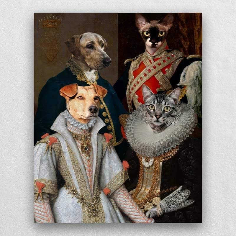 Custom Pet Family Portrait Royal Pet Canvas ktclubs.com
