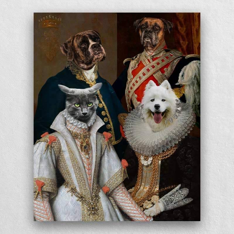 Custom Pet Family Portrait Royal Pet Canvas ktclubs.com