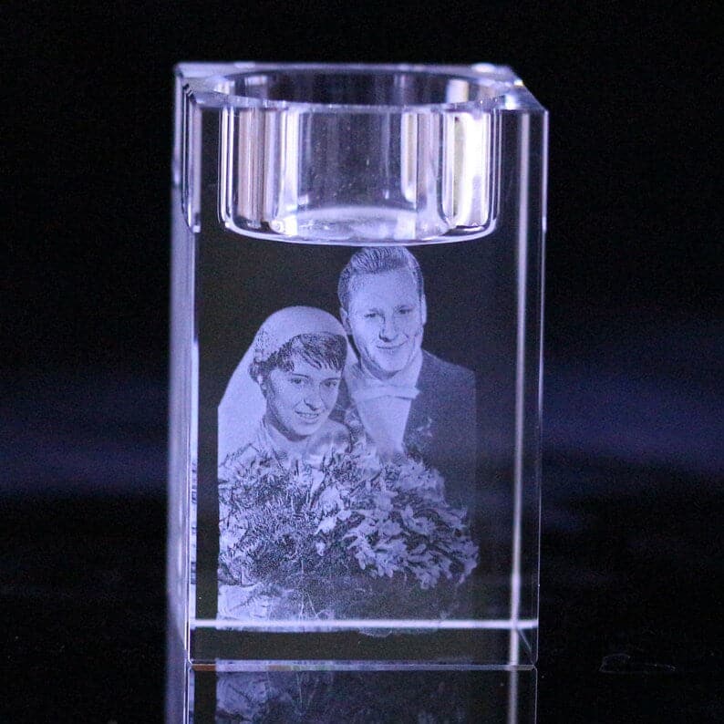 Custom Photo 3D Laser Crystal: 3D Laser Crystal Gift in Candlestick | Unique Gifts for Birthday, Wedding, Anniversary ktclubs.com