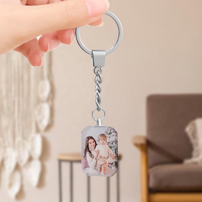 Custom Photo Keychain Personalized Picture Custom 3D Laser Crystal Keychains Photo Keychain Perfect Gift for Couples Family Best Friends ktclubs.com