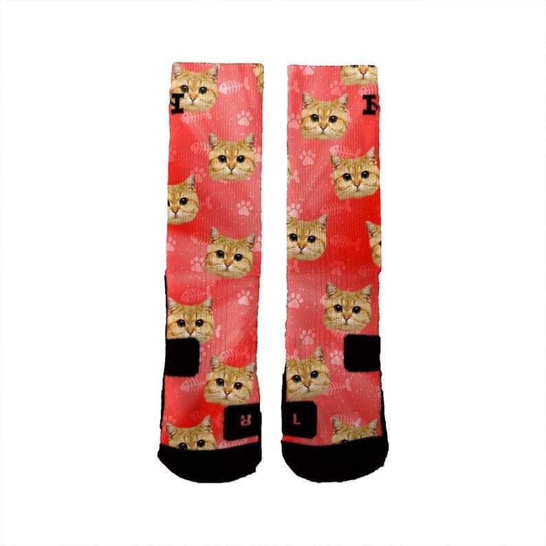 Customized Cat Socks - Put Your Cute Cat on Custom Socks, Cat Lovers, Cat GIft, Cute Cat Personalized, Cat Gift Socks, Mothers Day ktclubs.com