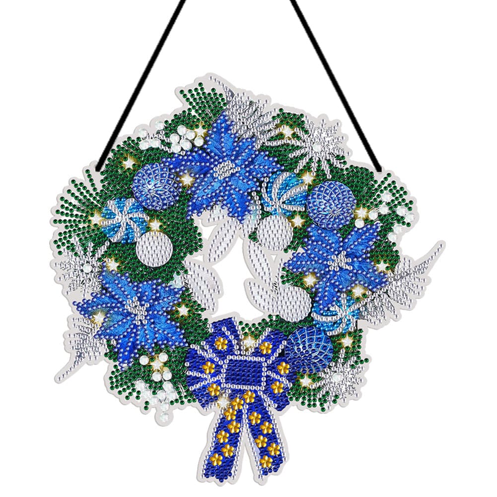 DIY Christmas Wreath Art Acylic Crystal Rhinestone Hanging Craft Kits ktclubs.com
