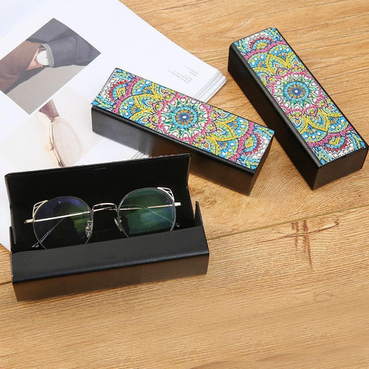 DIY Diamond  Leather Sunglasses Box Portable Glasses Storage Case ktclubs.com