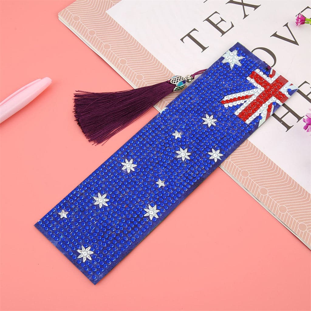 DIY Diamond Paint Skin Alien-Bookmark-national flag ktclubs.com