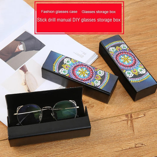 DIY Diamond Painting Eye Glasses Case Travel Leather Sunglasses Storage Box ktclubs.com