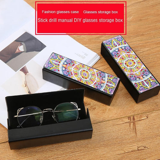 DIY Diamond Painting Leather Eye Glasses Box Travel Sunglasses Storage Case ktclubs.com