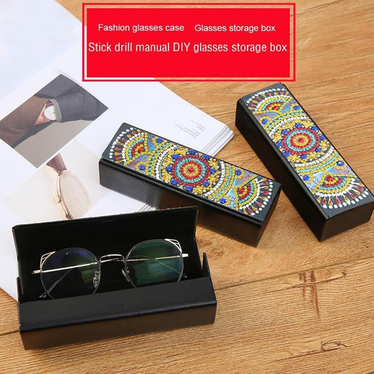 DIY Diamond Sunglasses Case Portable Leather Glasses Storage Box ktclubs.com