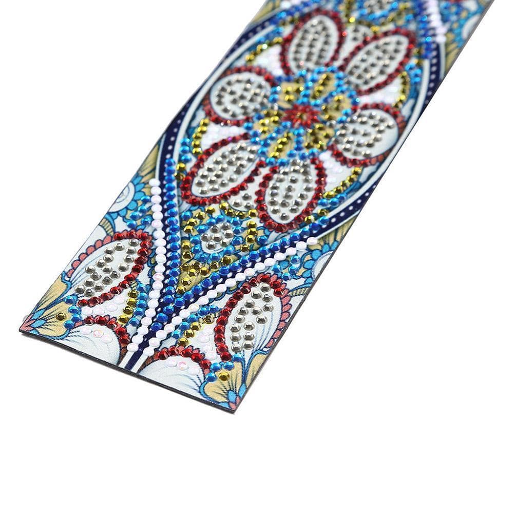 DIY Flower Special Shaped Diamond Leather Tassel Bookmark ktclubs.com
