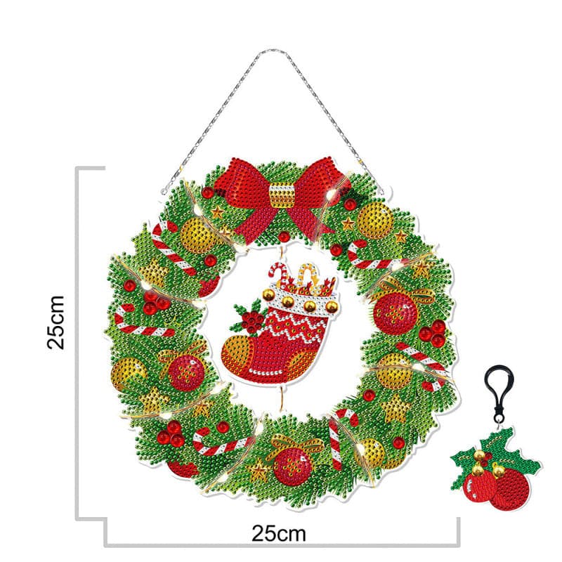 DIY Handmade Craft Christmas Wreath Diamond Painting Cross Stitch Hanging Picture Material Package Supplies ktclubs.com