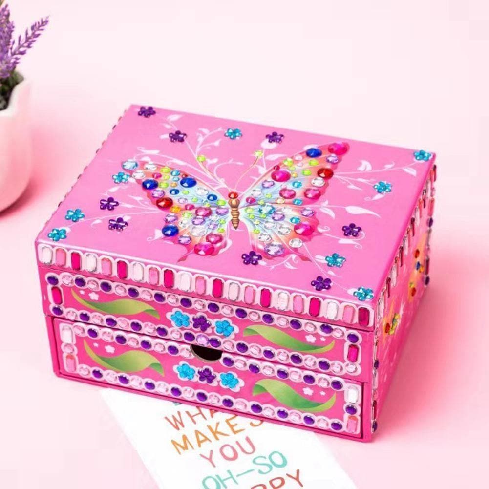 DIY Special Shaped Diamond Painting Butterfly Pattern Jewelry Storage Box ktclubs.com