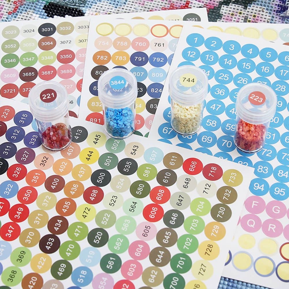 DMC Colors Number Label Stickers for Diamond Painting Storage Box Bottle ktclubs.com