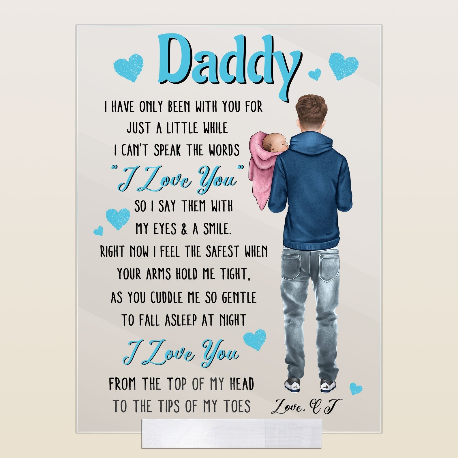 Daddy I Have Only Been With You For Just A Little White - Personalized Acrylic Plaque - Newborn baby, Father's Day, First Father's Day Gift For Father, Daddy, Dad, Grandpa