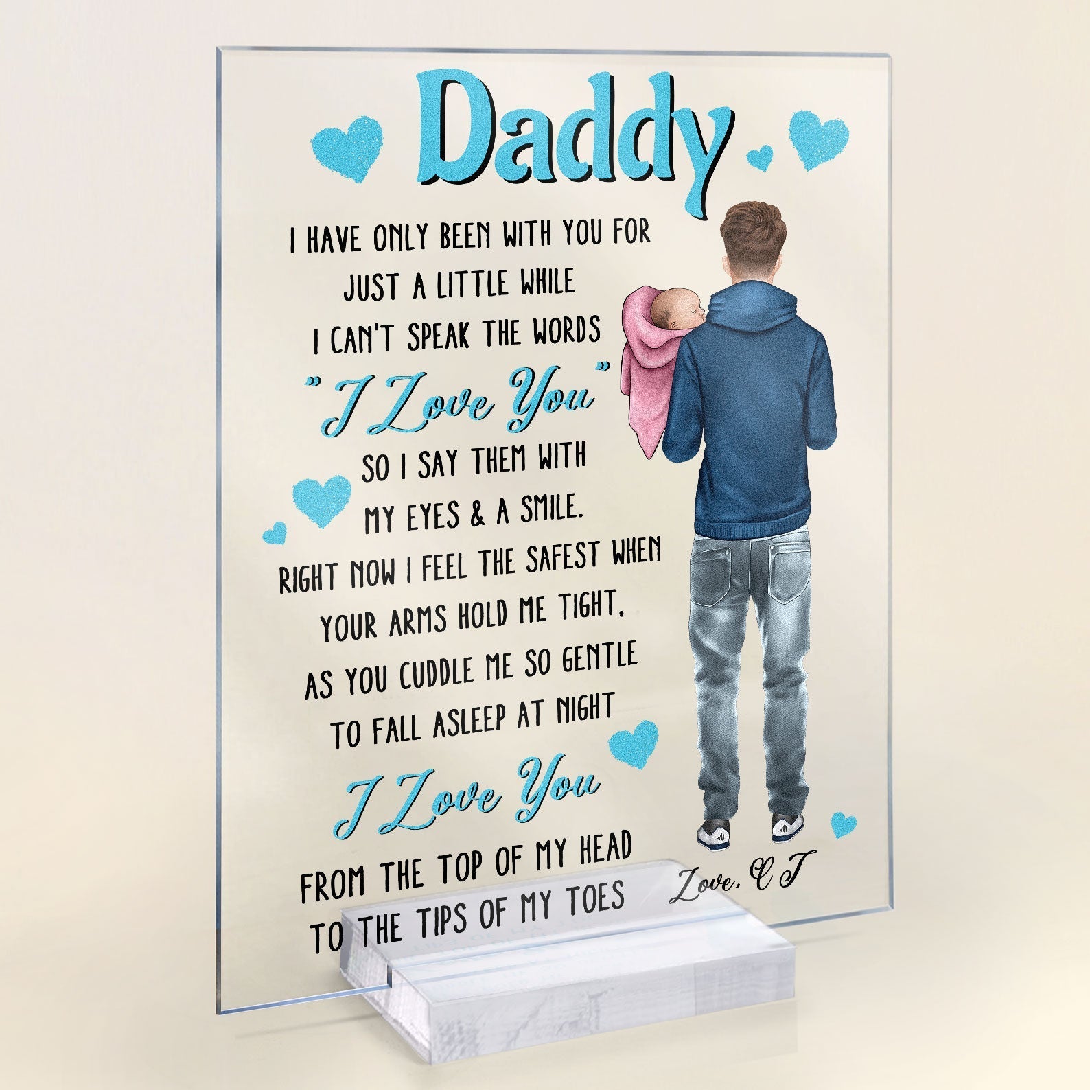 Daddy I Have Only Been With You For Just A Little White - Personalized Acrylic Plaque - Newborn baby, Father's Day, First Father's Day Gift For Father, Daddy, Dad, Grandpa