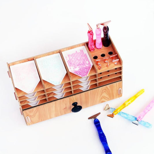Diamond Painting Tool Kits with Organizer Tray Practical Storage Box Nail Beads Holder DIY Craft Home Decor Feature ktclubs.com