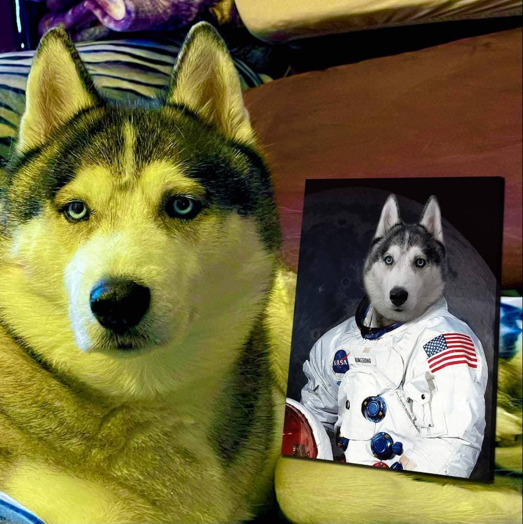 Dog Astronaut Painting Funny Custom Pet Portraits ktclubs.com