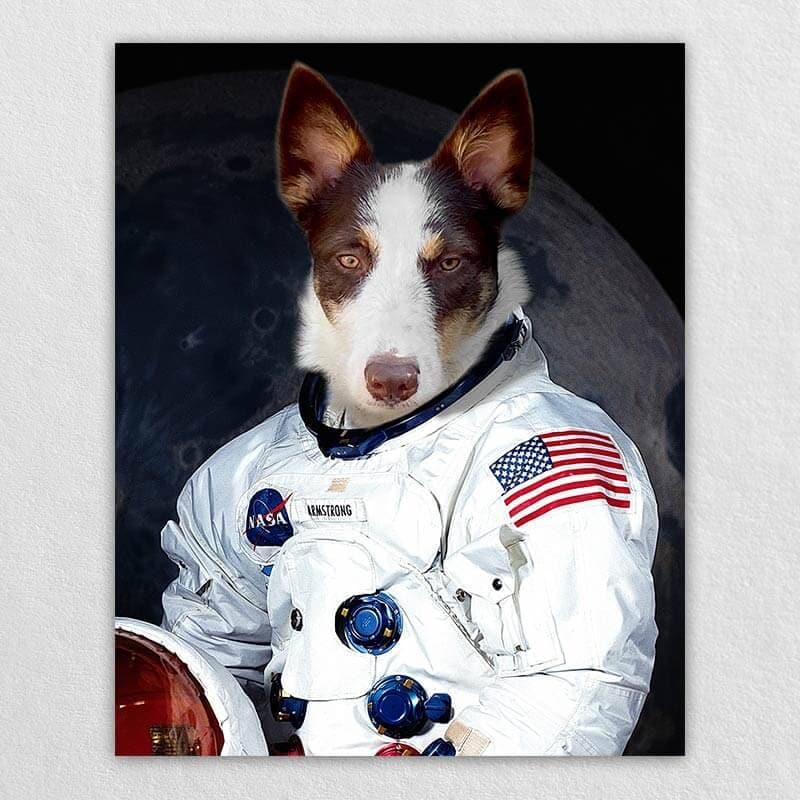 Dog Astronaut Painting Funny Custom Pet Portraits ktclubs.com