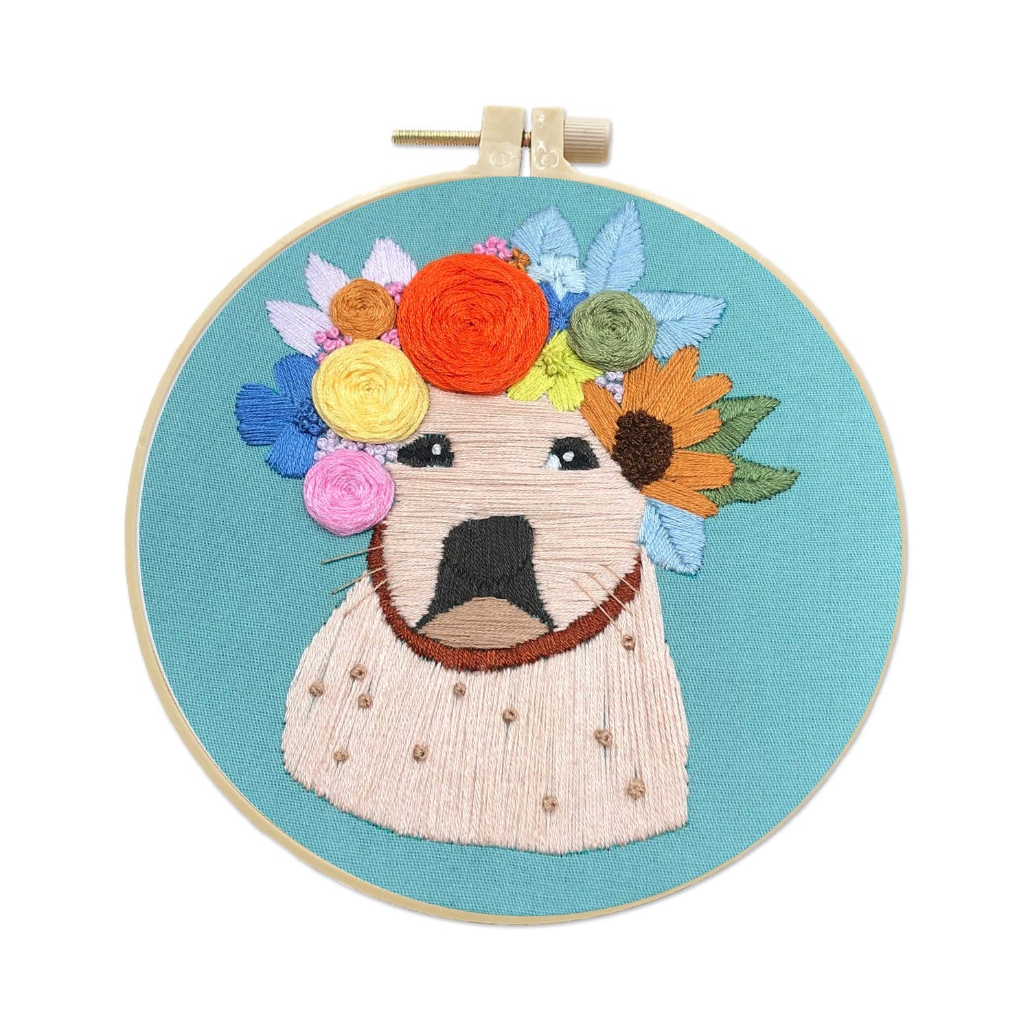 "Dog in a Garland" - Embroidery ktclubs.com