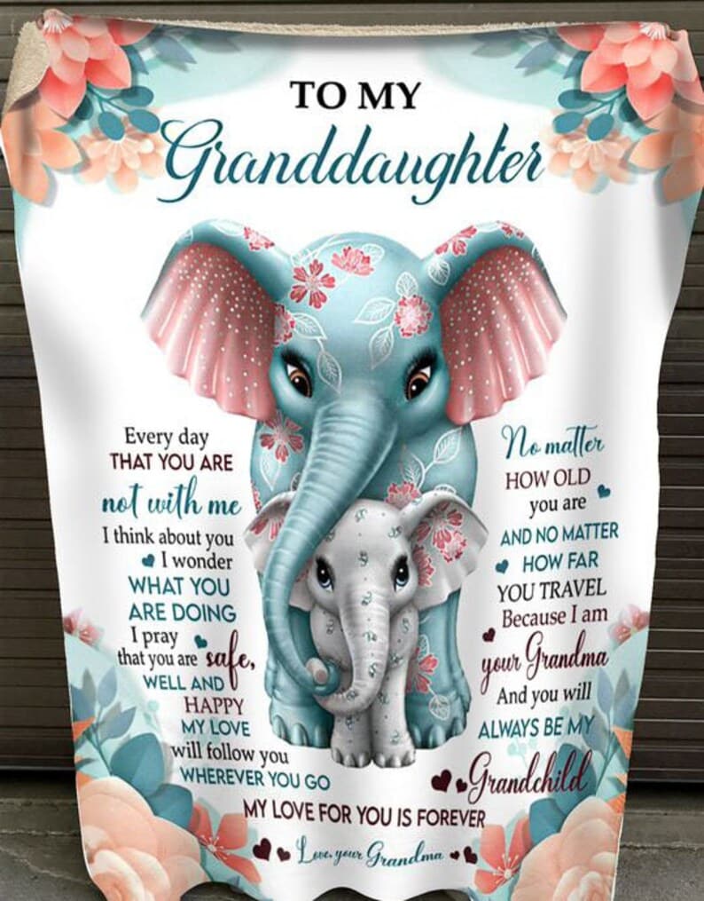 Elephant To My Granddaughter Blanket ktclubs.com