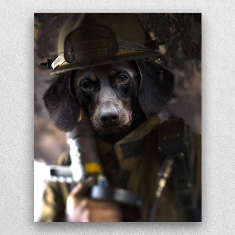 Fire Fighting Best Animal Portraits Dog Lover Painting ktclubs.com