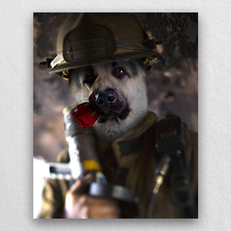 Fire Fighting Best Animal Portraits Dog Lover Painting ktclubs.com