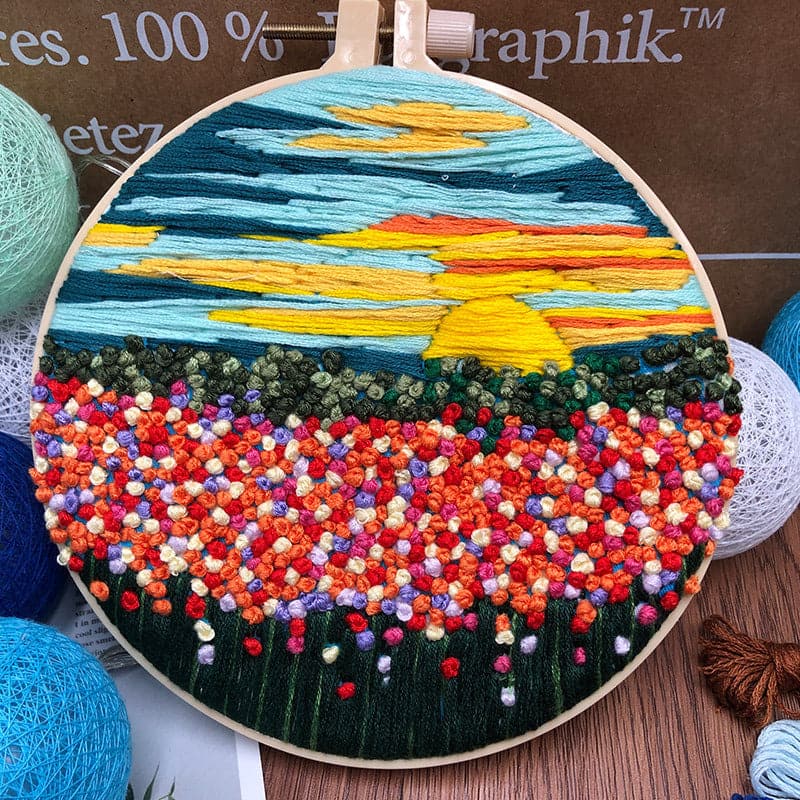 Flower Field - Embroidery ktclubs.com