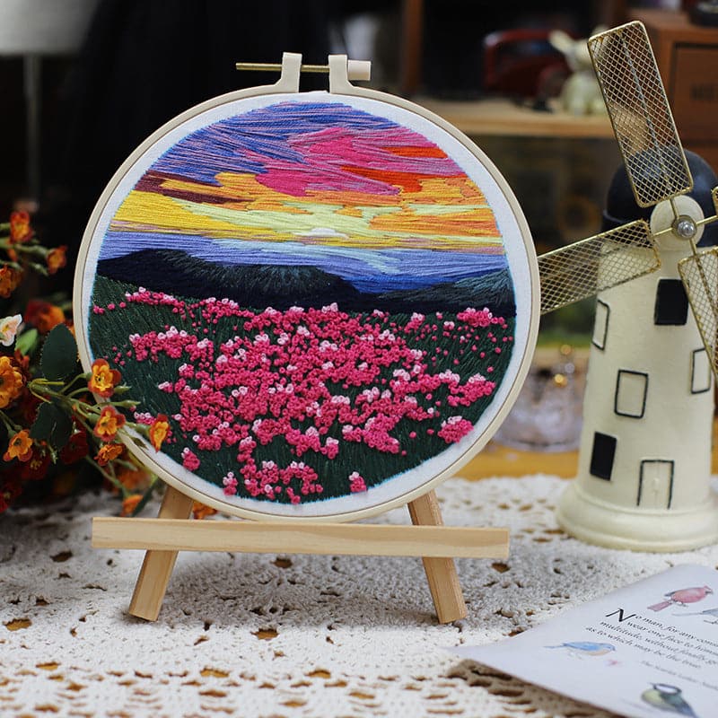 Flower Field-Embroidery ktclubs.com