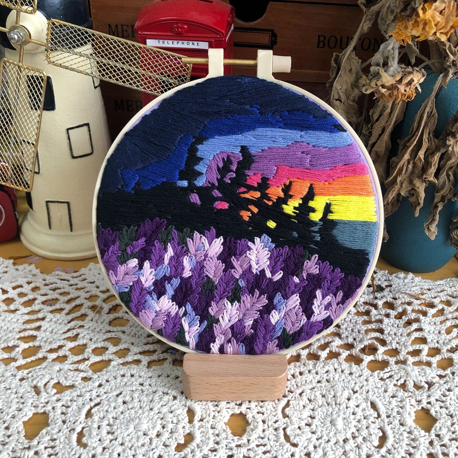 Flower Field-embroidery ktclubs.com