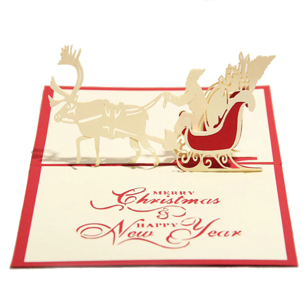 Hollow paper carving deer car models-Recordable stereo greeting card ktclubs.com