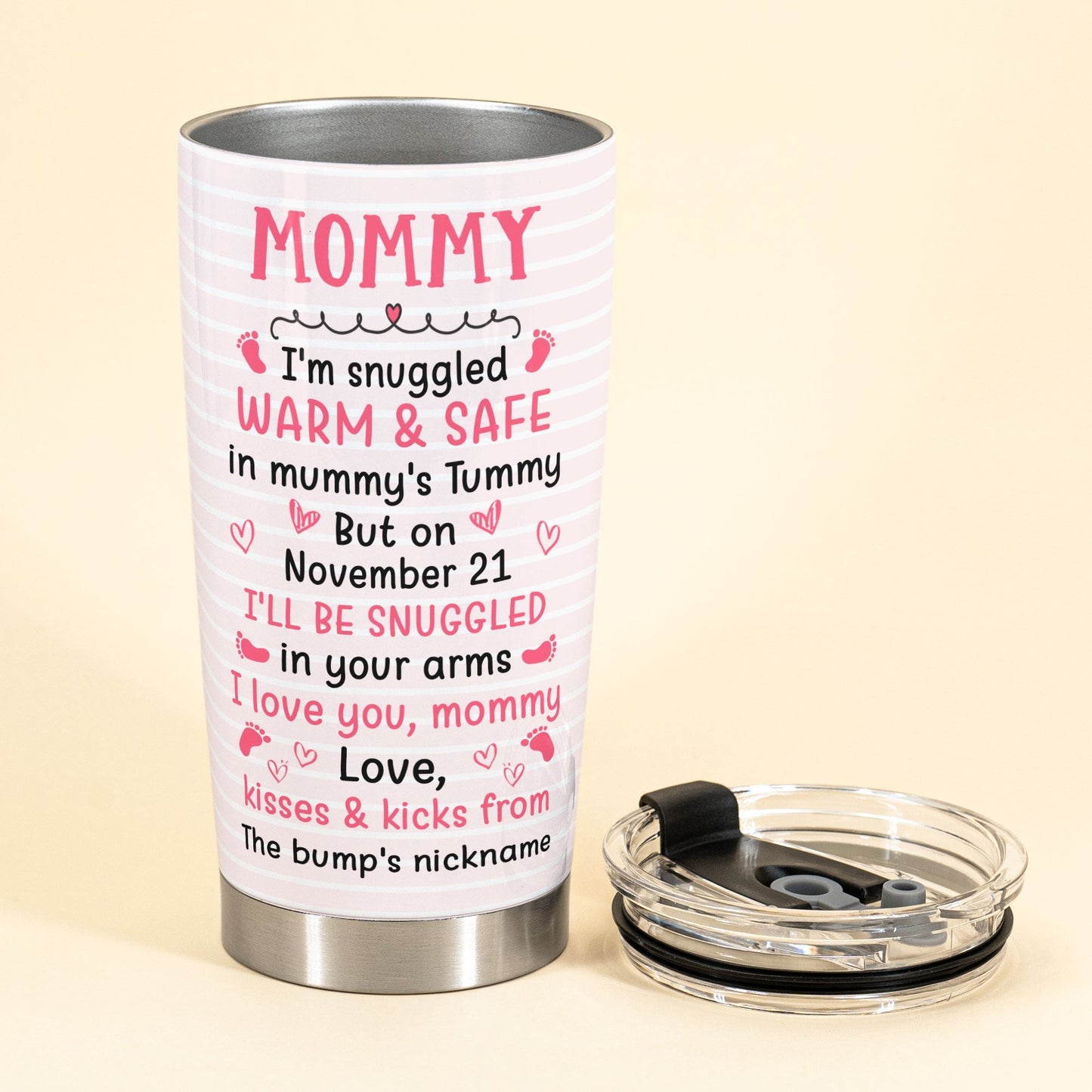 I Can't Wait To See You - Personalized Tumbler Cup - Gift For Mom - Baby Pump