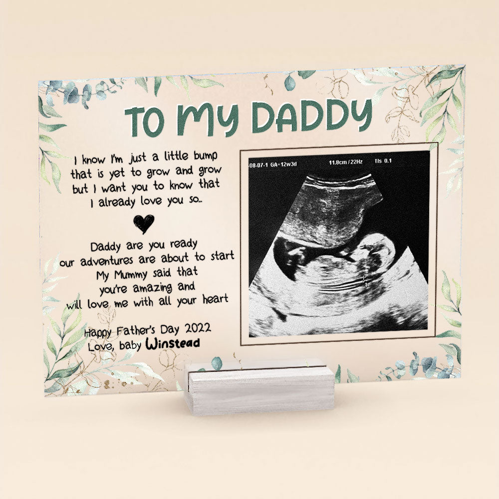 I Know I'M Just A Little Bump - Personalized Acrylic Plaque - Father's Day, Birthday ,First Father's Day, Gift For Daddy-To-BeGift For Dad, Papa, Father,Daddy. Grandpa,Grandad - from bump,baby