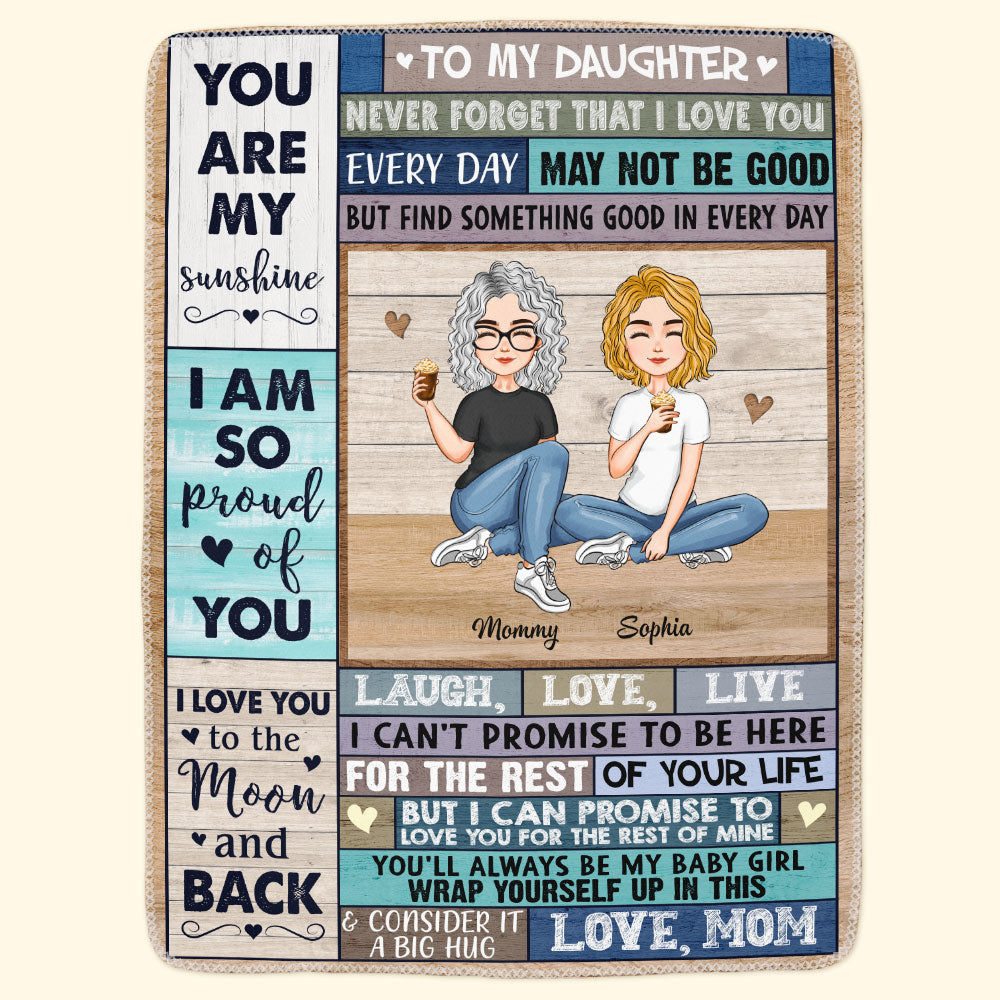 I Love You To The Moon And Back - Personalized Blanket - Christmas, Loving Gift For Your Daughters, Your Sons, Your Baby Girl, Your Baby Boy