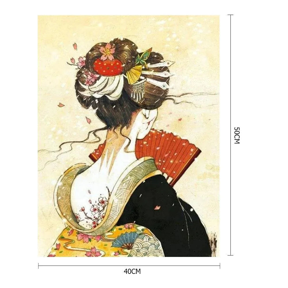 Japanese Beauty-Paint By Numbers 40*50cm ktclubs.com