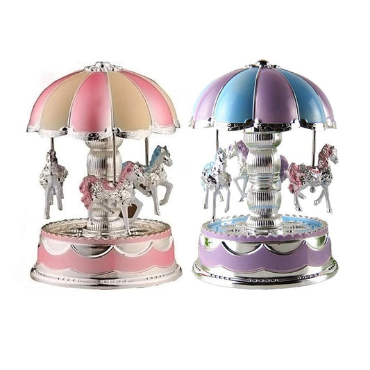 LED Light Merry-Go-Round Music Box Christmas Birthday Gift Toy Carousel ktclubs.com