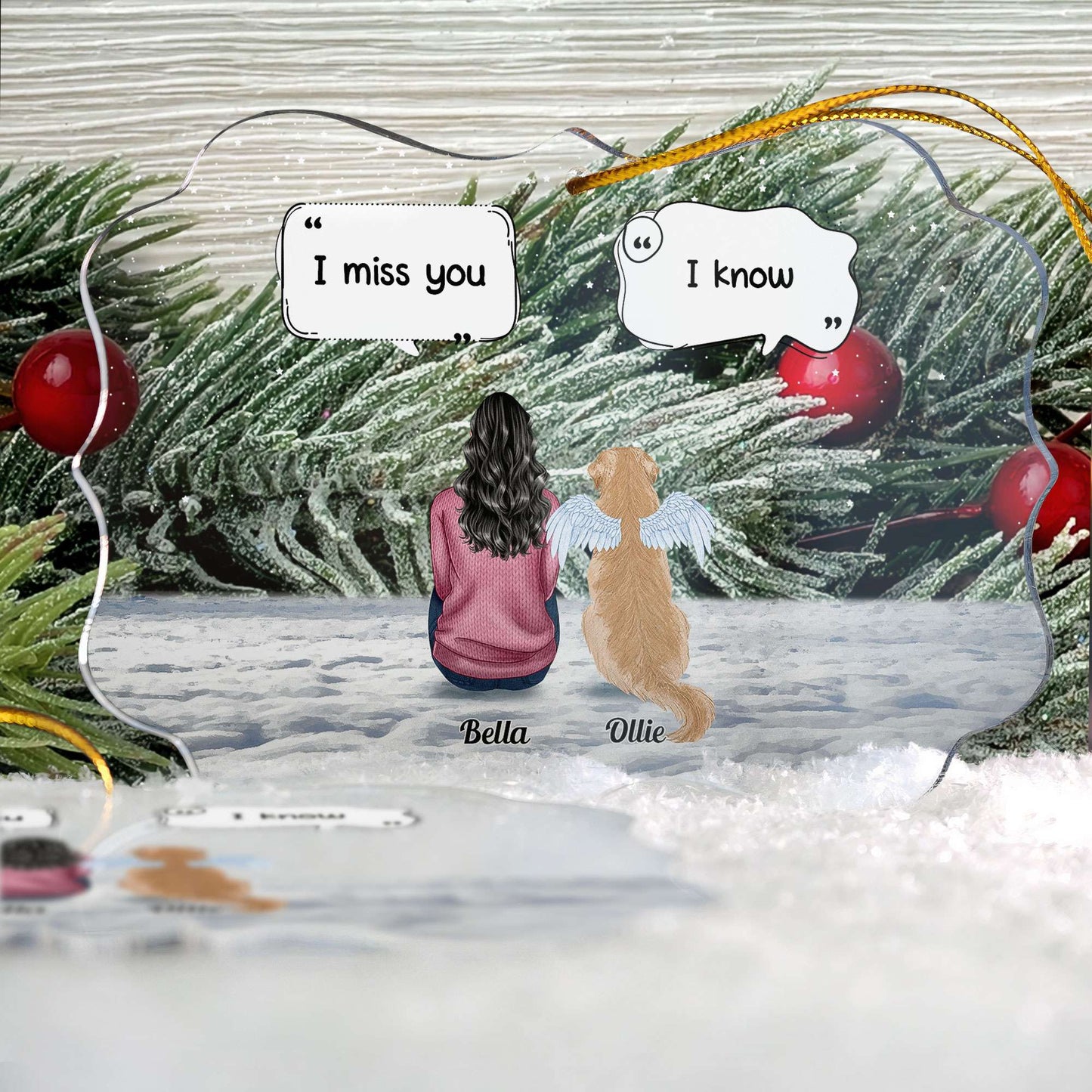 Memorial Pet - Personalized Acrylic Ornament - Christmas, Memorial, Loving Gift For Pet Loss Owners, Dog Mom, Dog Dad, Cat Mom, Cat Lover, Dog Lover